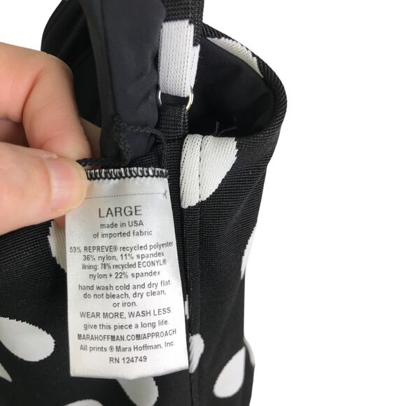 Mara Hoffman Underwire One Piece Swimsuit Womens Polka Dots Black White Sz L - Picture 8 of 9